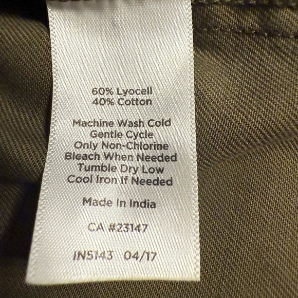 Talbots petites Olive Belted Ruffle Front Military Shirt Dress Size 4P - Picture 8 of 10